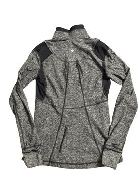 Lululemon quarter zip Heathered Gray and black Athletic Jacket size 8